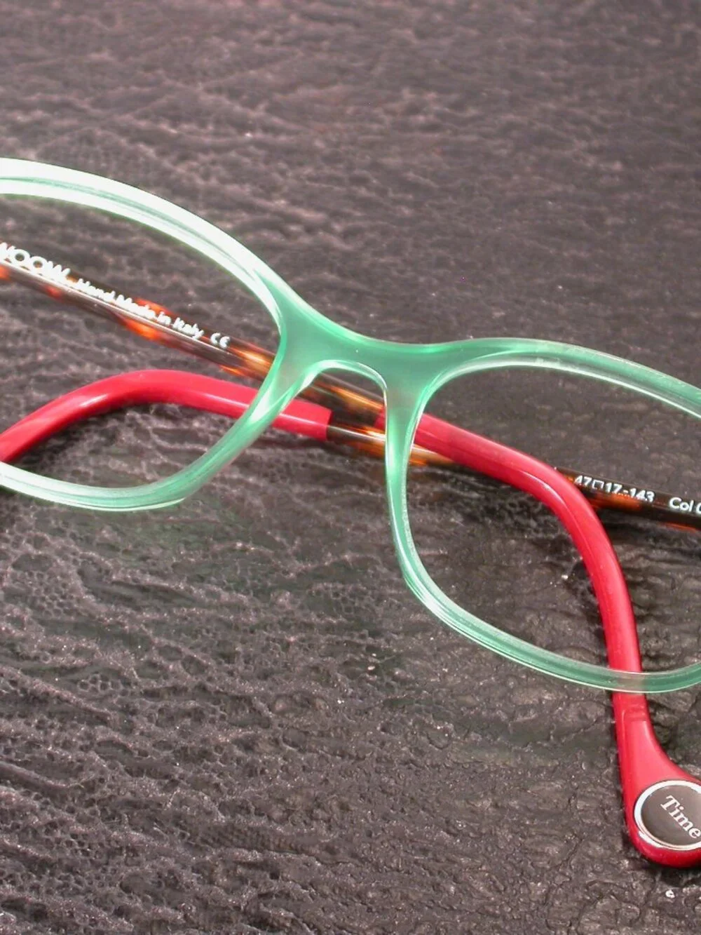 WOOW On Time Clear Green Red Designer Eyeglasses Frames Made in Italy